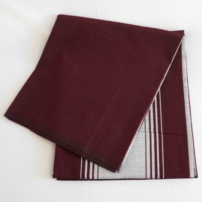 Bariq Handloom – Brown with Silver Stripes (BH007)