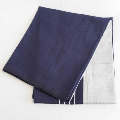 Bariq Handloom – Blue with Silver Stripes (BH008)