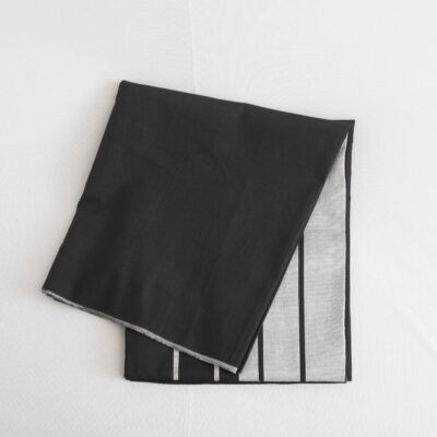 Bariq Handloom – Black with Silver Stripes (BH009)