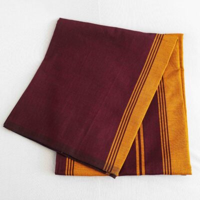 Bariq Handloom – Maroon with Gold Stripes (BH013)