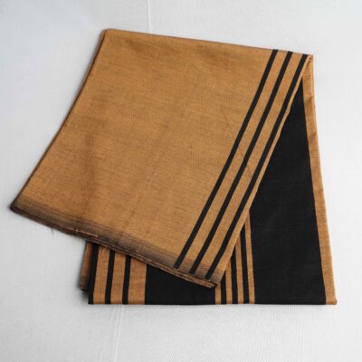 Bariq Handloom – Gold with Black Stripes (BH027)